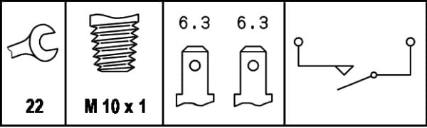 Interruttore luce freno — HELLA 6DL 003 262-001