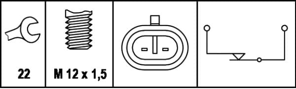 HELLA 6LF 007 356-001 Interruttore, Luce di retromarcia