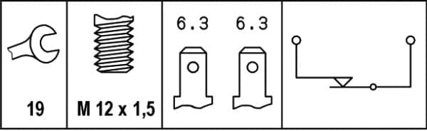 Interruttore luce freno — HELLA 6DF 007 361-001