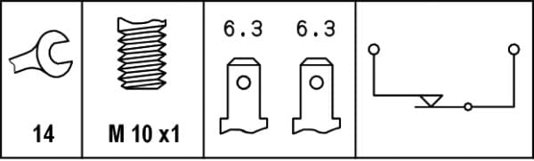 Interruttore luce freno — HELLA 6DF 007 362-001