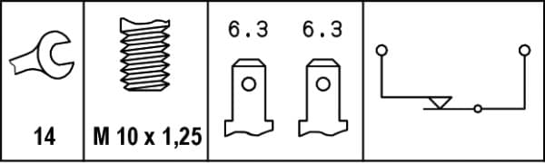 Interruttore luce freno — HELLA 6DF 007 364-001