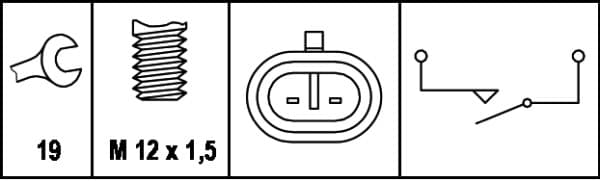 HELLA 6ZF 007 671-001 Interruttore, Luce di retromarcia