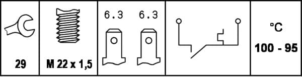 Termocontatto, Ventola radiatore — HELLA 6ZT 007 800-061