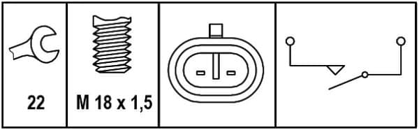 HELLA 6ZF 008 621-301 Luce di retromarcia interruttore