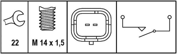 HELLA 6ZF 008 621-331 Interruttore, Luce di retromarcia