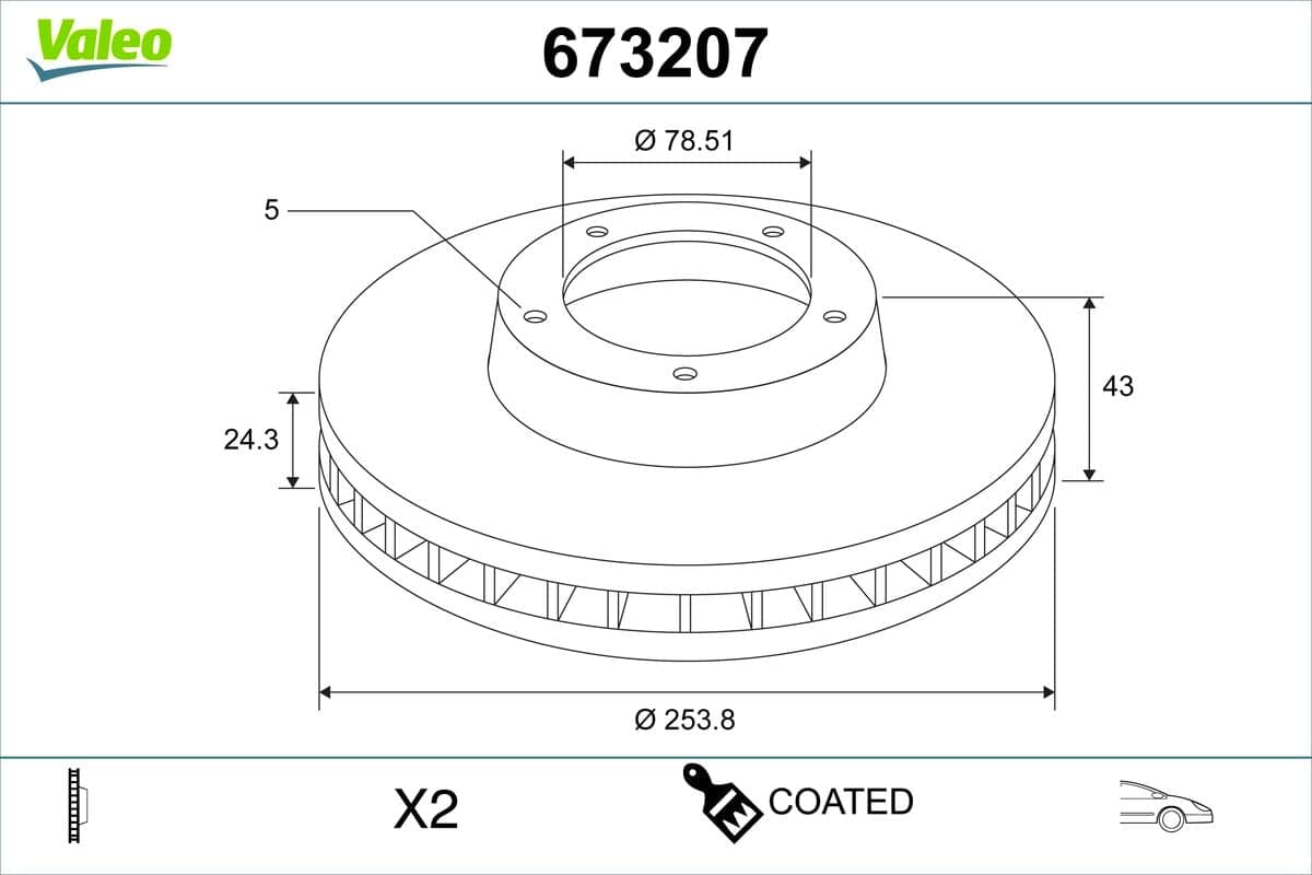 Dischi freno — VALEO 673207