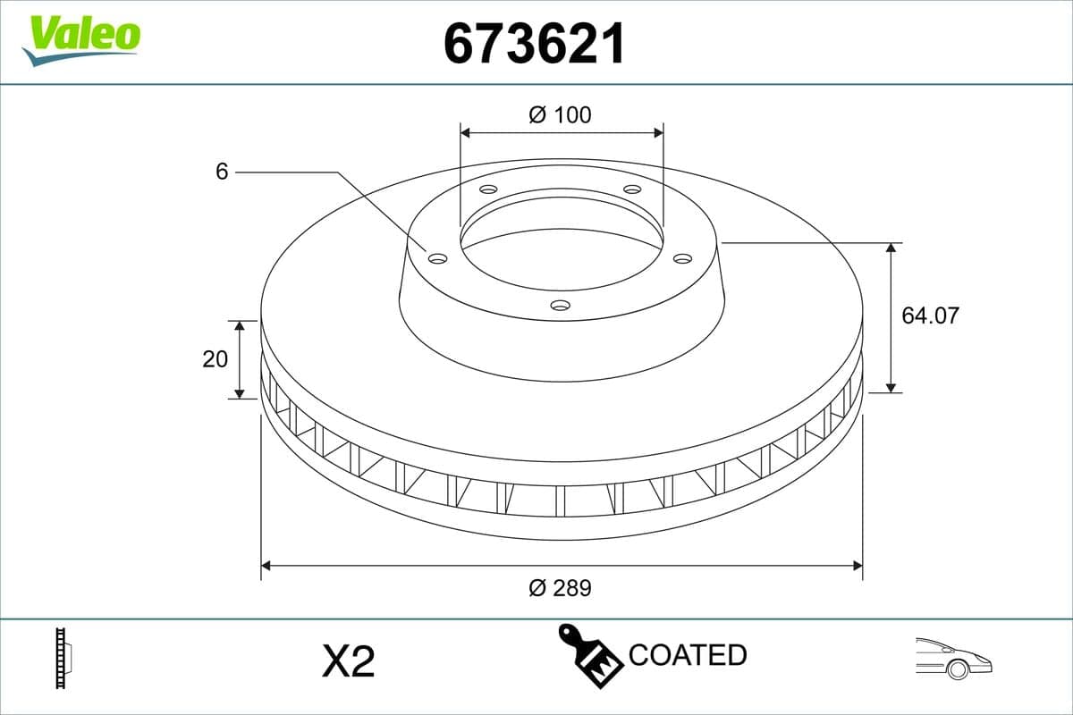 Dischi freno — VALEO 673621