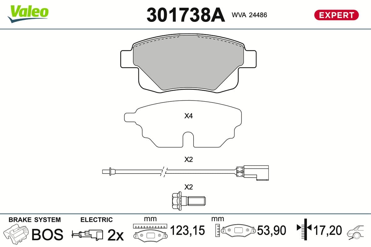 Pastiglie freno — VALEO 301738A