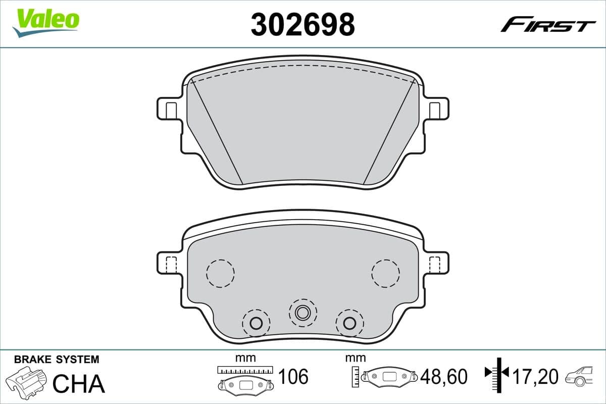 Pastiglie freno — VALEO 302698