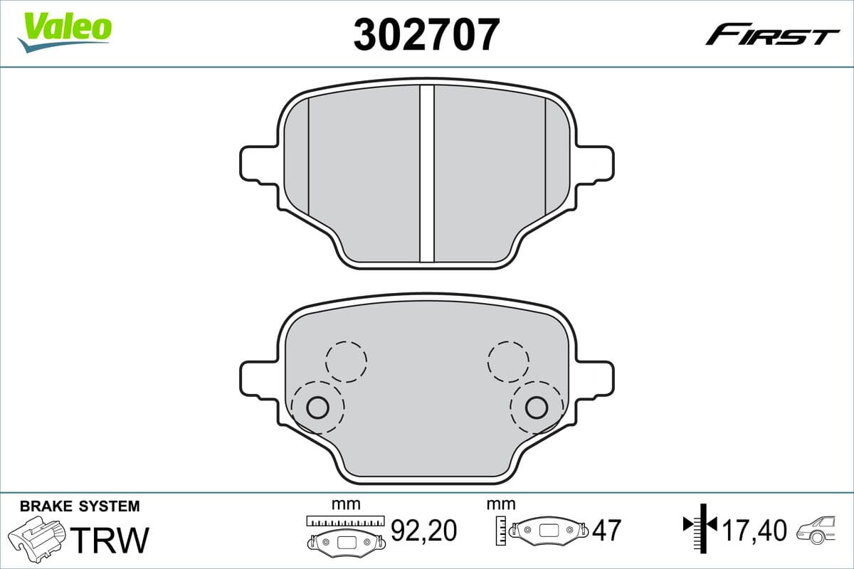 Pastiglie freno — VALEO 302707