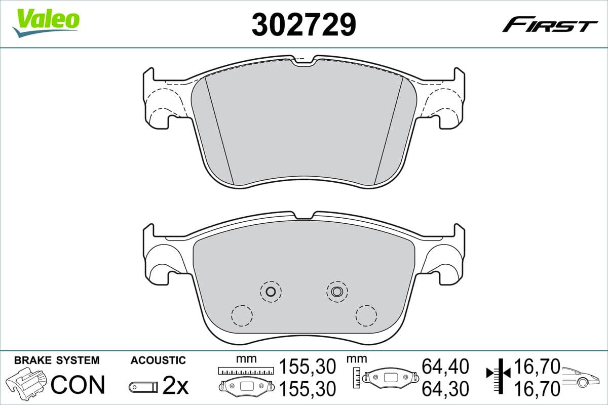 Pastiglie freno — VALEO 302729