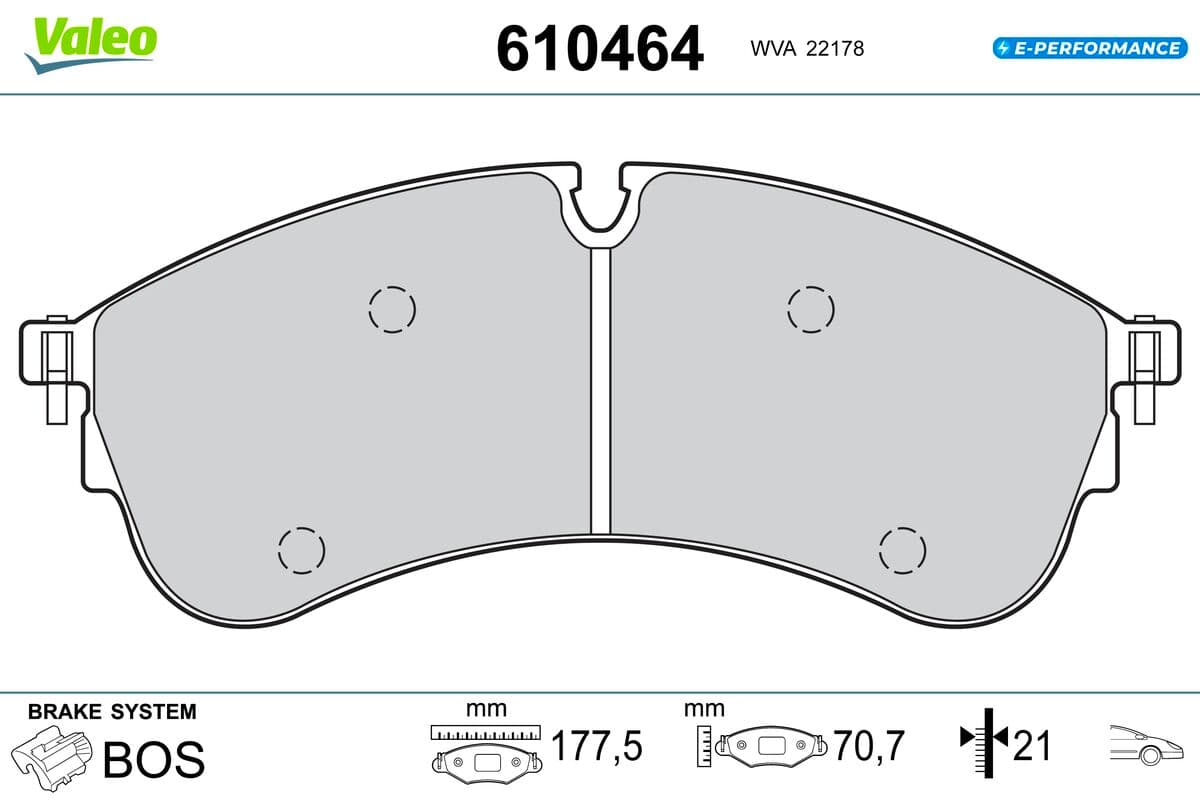 Pastiglie freno — VALEO 610464