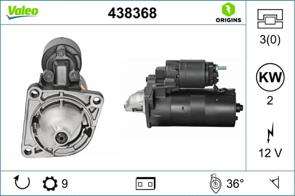 Motorino d'avviamento — VALEO 438368