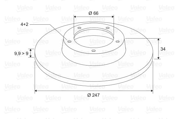 Brake rotor (VALEO 186200)