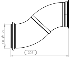 DINEX 21555 Tubo gas scarico