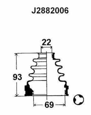 Soffietto semiasse — NIPPARTS J2882006