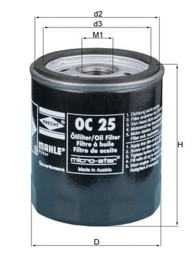 Filtro olio — MAHLE OC 25