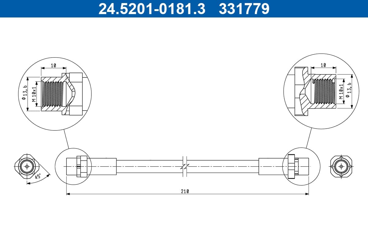 Tubo flessibile freno — ATE 24.5201-0181.3