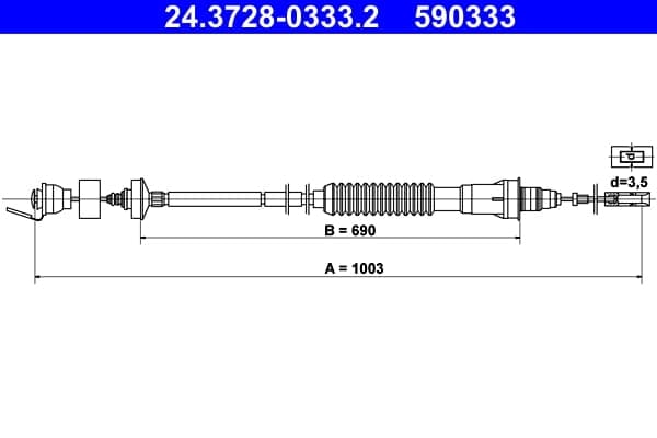 Cavo comando, Comando frizione — ATE 24.3728-0333.2