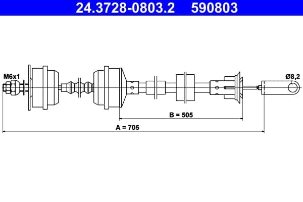 ATE 24.3728-0803.2 Cavo comando, Comando frizione