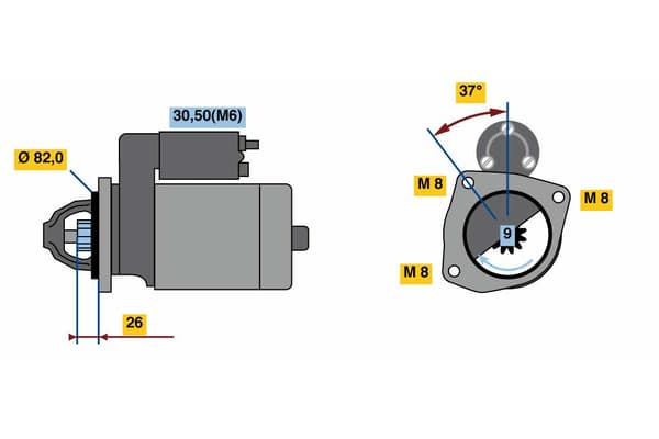 Motorino d'avviamento — BOSCH 0 986 023 120