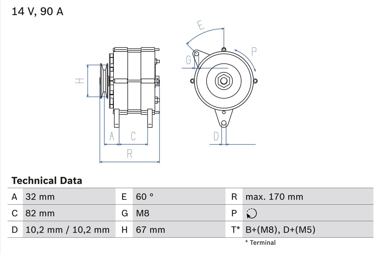 Alternatore — BOSCH 0 986 036 660