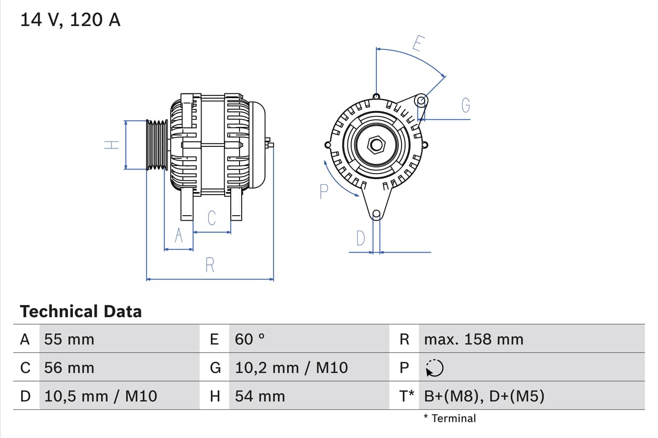 Alternatore — BOSCH 0 986 044 410