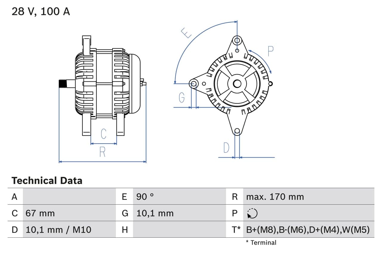 Alternatore — BOSCH 0 986 084 180