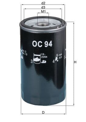 Filtro olio — KNECHT OC 94