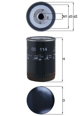 Filtro olio — KNECHT OC 114