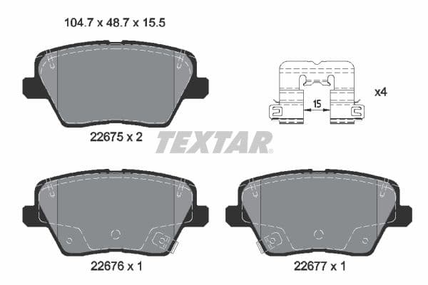 Pastiglie freno — TEXTAR 2267501