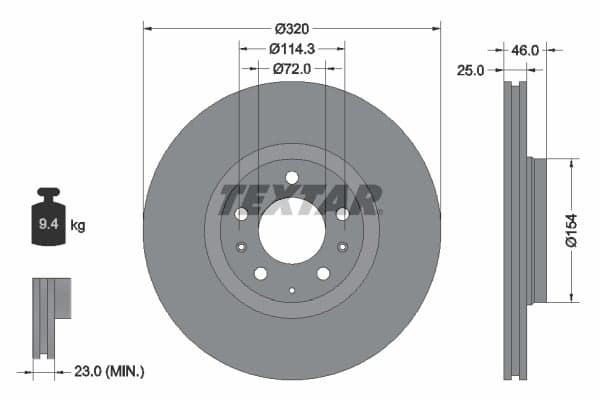 Dischi freno — TEXTAR 92166300
