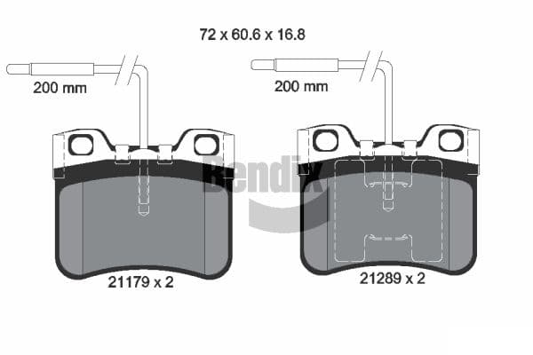 Pastiglie freno — BENDIX Braking BPD1761