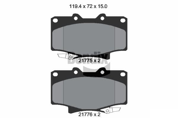 Pastiglie freno — BENDIX Braking BPD1844