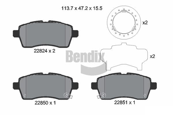 Pastiglie freno — BENDIX Braking BPD2323