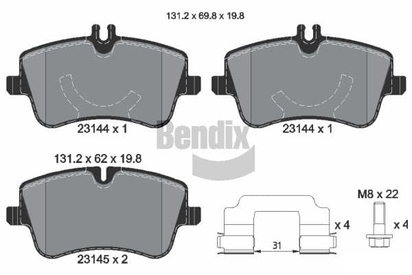 Pastiglie freno — BENDIX Braking BPD1090