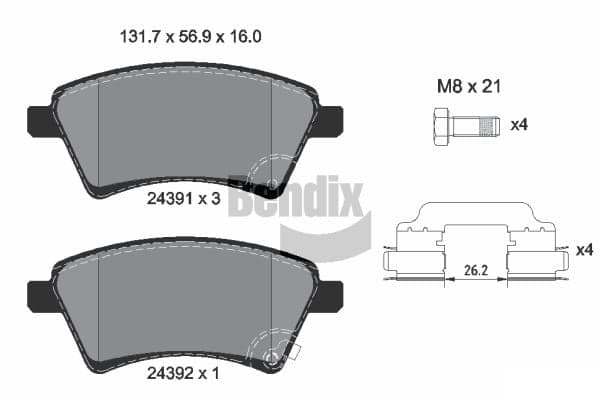 Pastiglie freno — BENDIX Braking BPD1181
