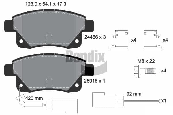 Pastiglie freno — BENDIX Braking BPD1121