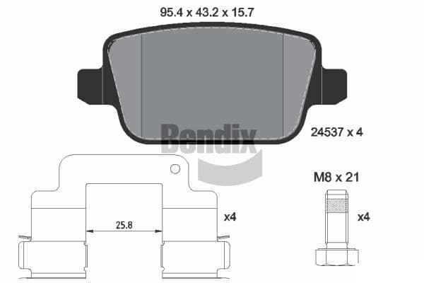 Pastiglie freno — BENDIX Braking BPD1432