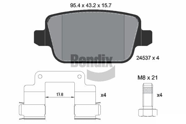 Pastiglie freno — BENDIX Braking BPD1500