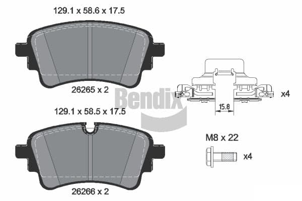 Pastiglie freno — BENDIX Braking BPD1646
