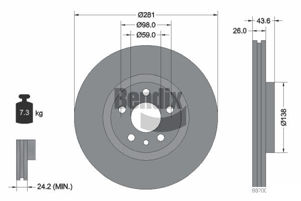 Dischi freno — BENDIX Braking BDS1255