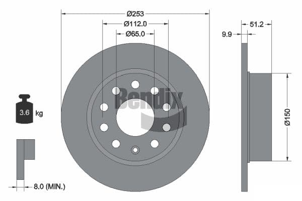 Dischi freno — BENDIX Braking BDS1007