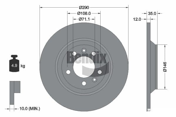 Dischi freno — BENDIX Braking BDS1059