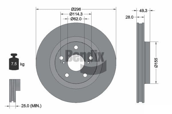 Dischi freno — BENDIX Braking BDS1128