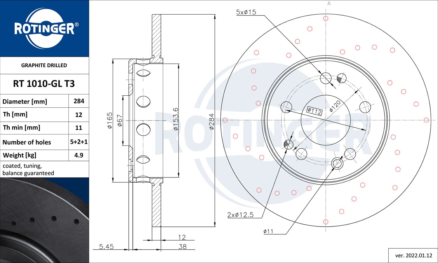 Dischi freno — ROTINGER RT 1010-GL T3