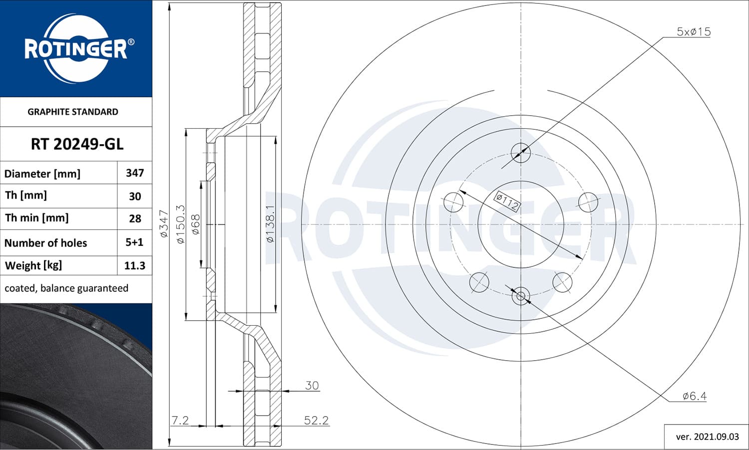 Dischi freno — ROTINGER RT 20249-GL
