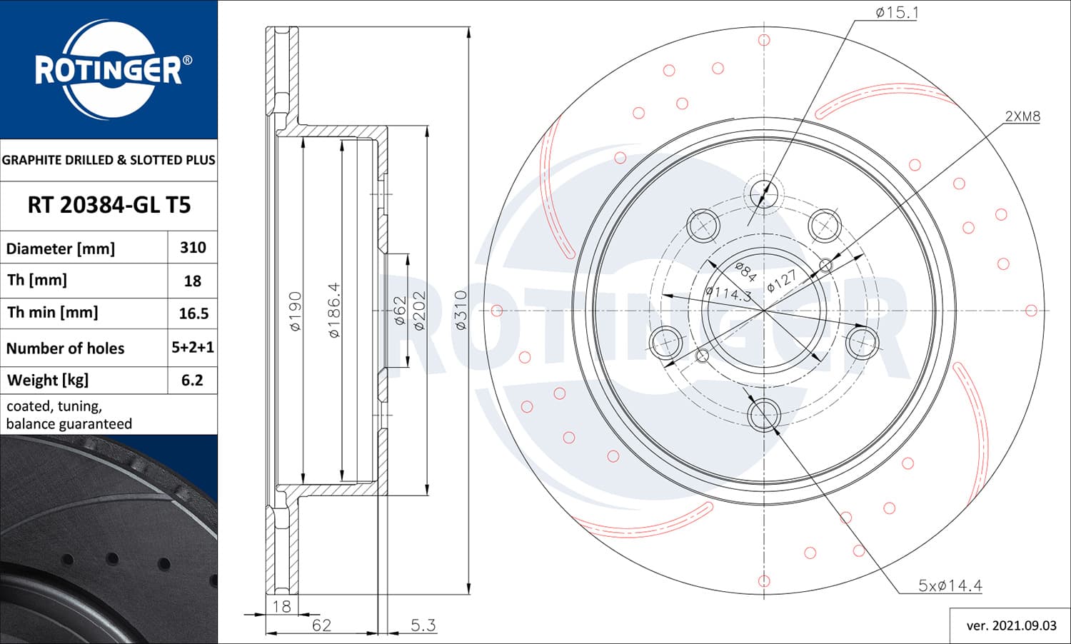 Dischi freno — ROTINGER RT 20384-GL T5