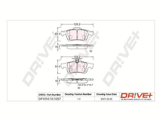 Pastiglie freno — Dr!ve+ DP1010.10.1057