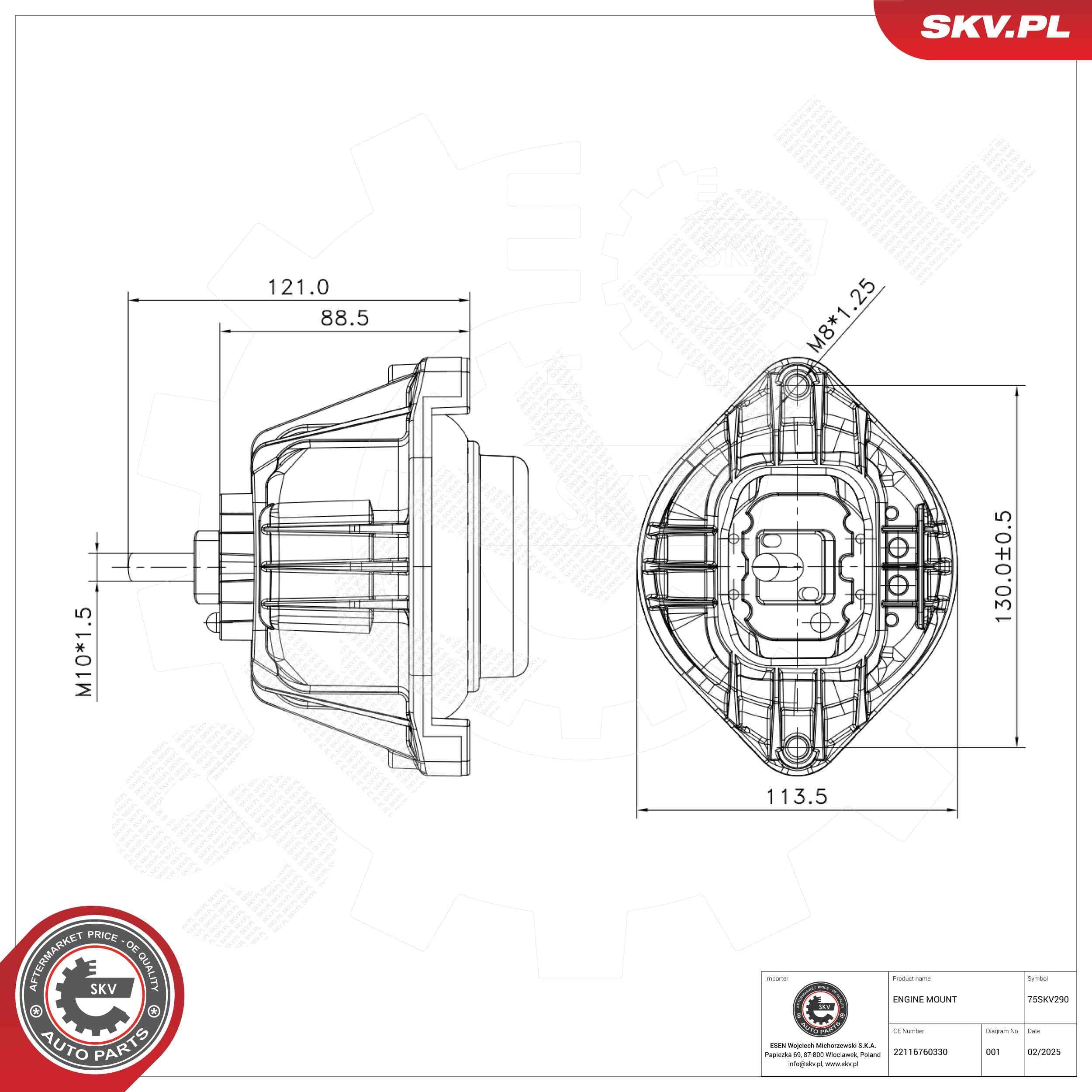 Supporto motore — ESEN SKV 75SKV290